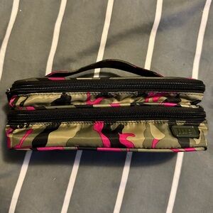 Lug Double Decker Cosmetic Case in Camo Orchid